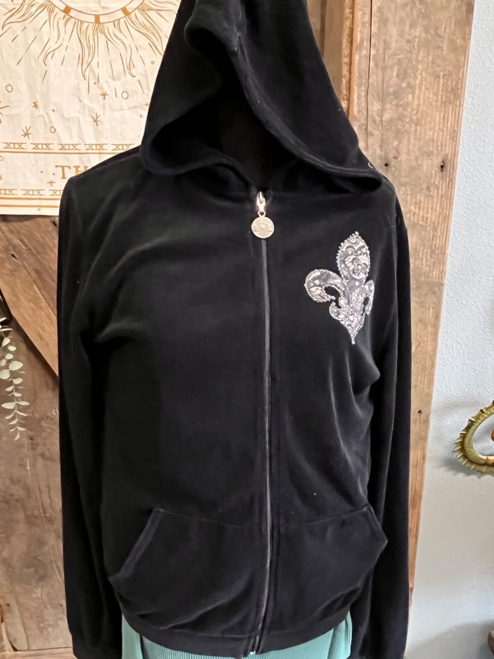 ANKH ROYALTY Y2K Velour Zip Up Hoodie Sz L